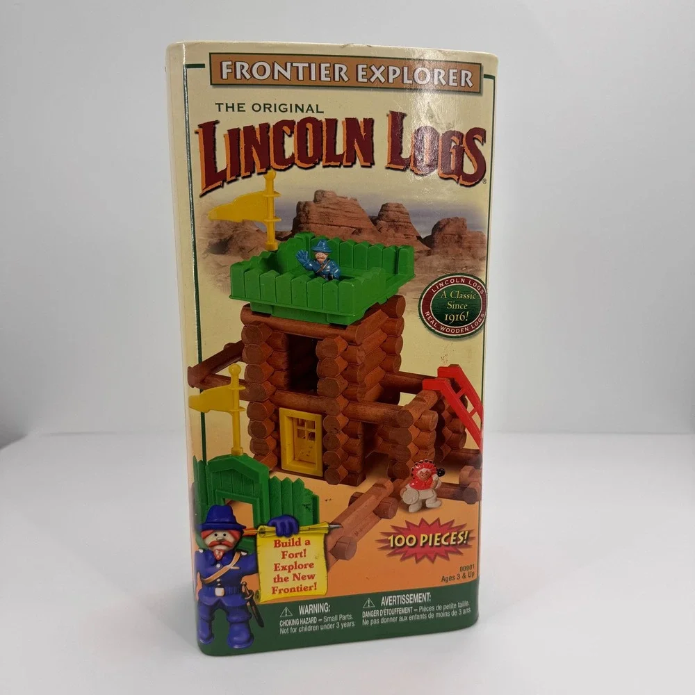 Lincoln Logs Frontier Explorer Incomplete Real Wood Building Set 00901 100 Piece